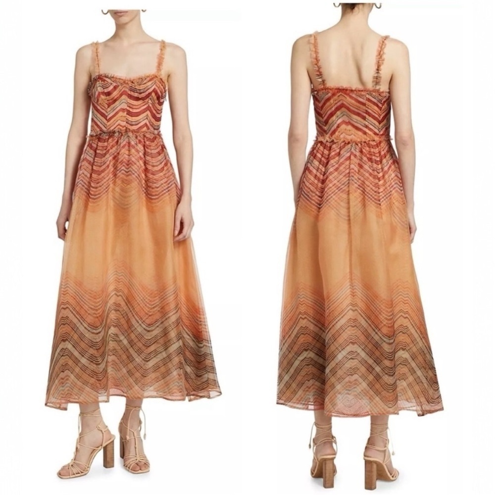 Ulla Johnson Women’s Gisele Silk Watercolor Print Sleeveless Midi Cocktail Dress - Picture 5 of 13